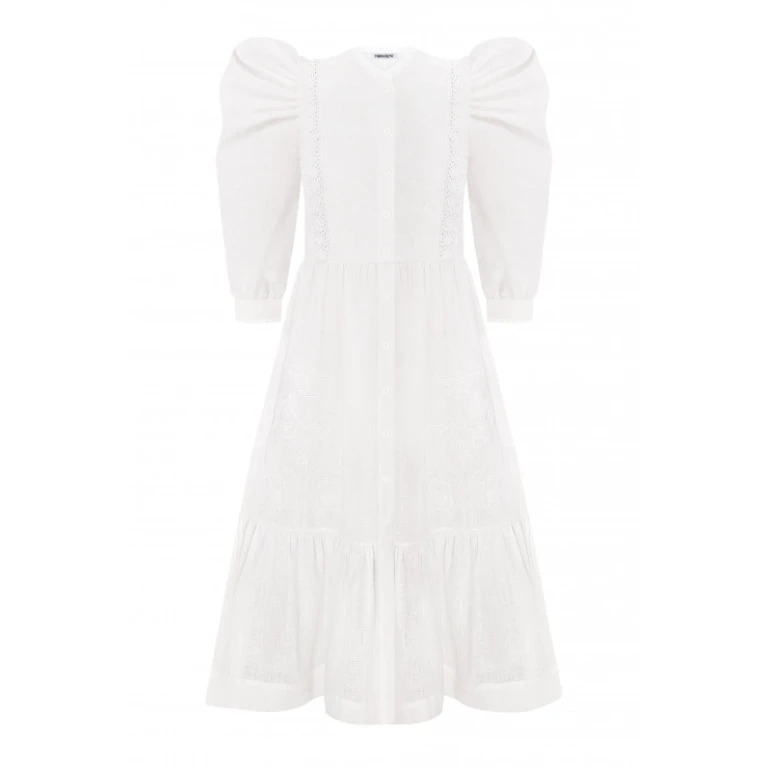 Foberini Family Tree White Midi Dress