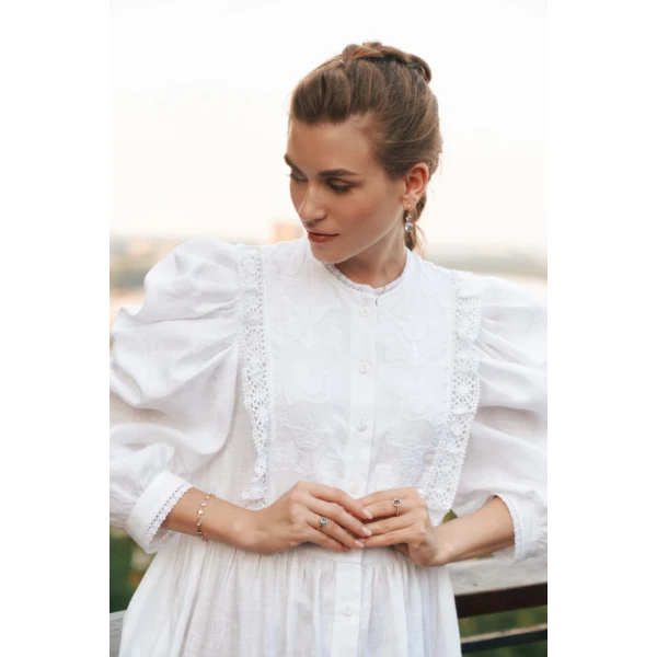 Family Tree White Midi Dress - Image 9