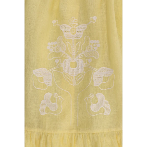 Family Tree Yellow Midi Dress - Image 9