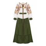Foberini Vishita History Beige-Green Maxi dress Foberini Vishita History Beige-Green Maxi dress