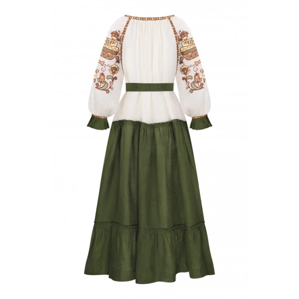 Vishita History Beige-Green Maxi dress - Image 8