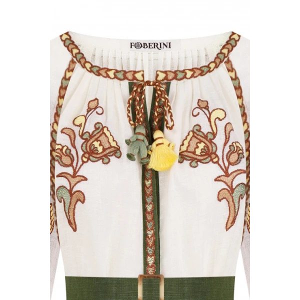Vishita History Beige-Green Maxi dress - Image 9