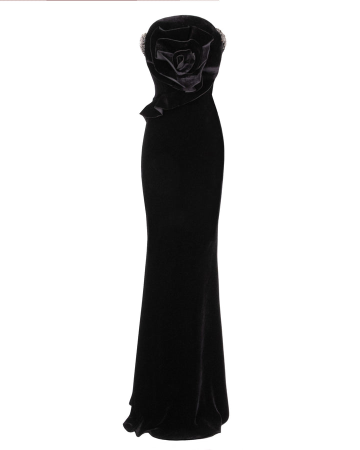 Gemy Maalouf Beaded Strapless Slim Dress