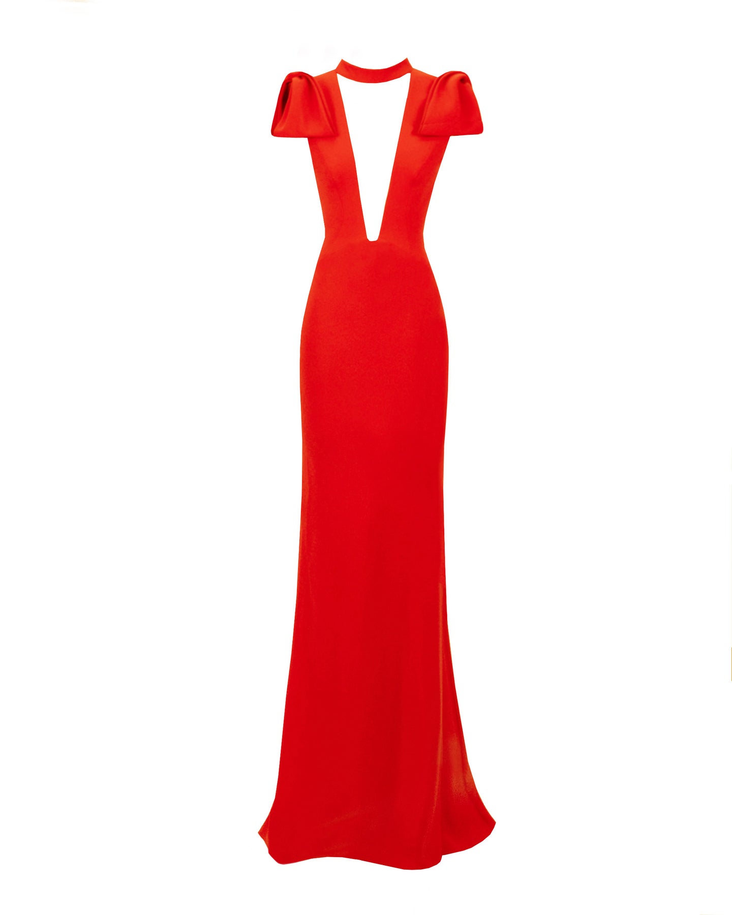 Gemy Maalouf Deep V-Neckline Slim-Cut Dress