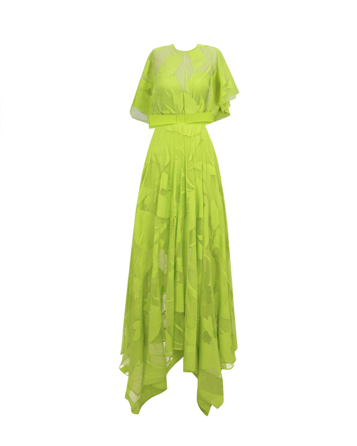Gemy Maalouf Patterned Lace Midi Dress