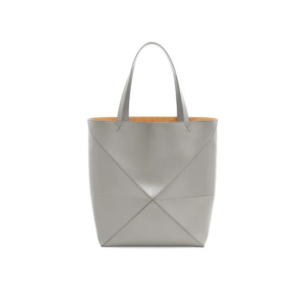 Large Puzzle Fold Tote in shiny calfskin - Image 3