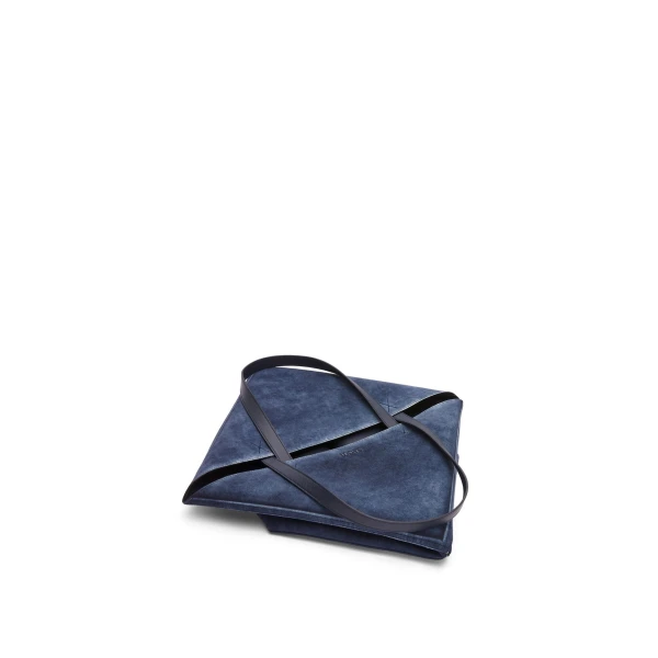 Large Puzzle Fold Tote in suede calfskin - Image 2