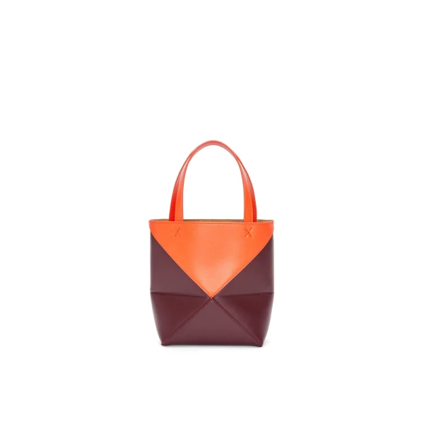 Mini Puzzle Fold Tote in shiny calfskin - Image 4