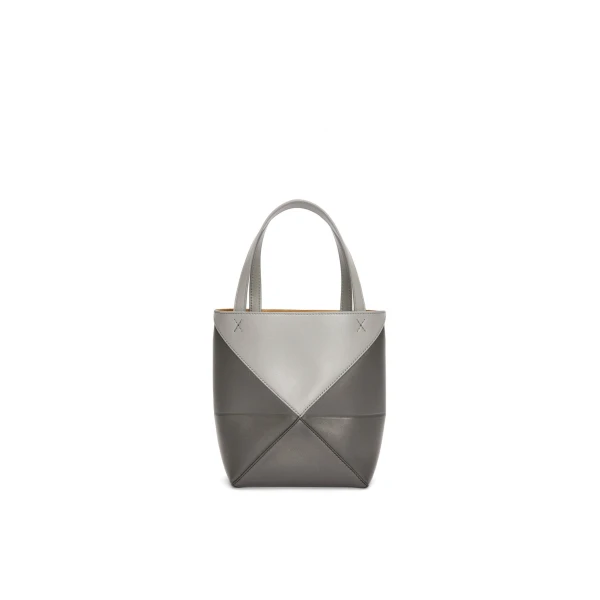 Mini Puzzle Fold Tote in shiny calfskin - Image 2