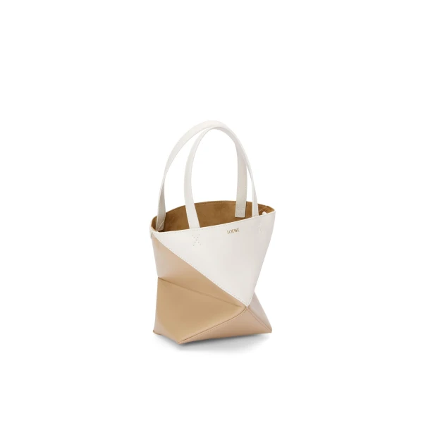 Mini Puzzle Fold Tote in shiny calfskin - Image 5