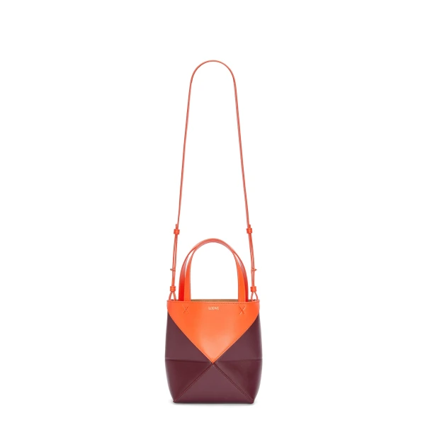 Mini Puzzle Fold Tote in shiny calfskin - Image 5
