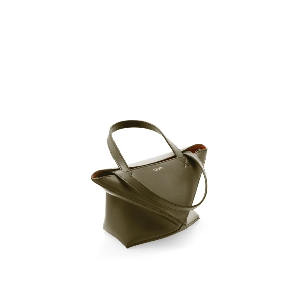 Mini Puzzle Fold Tote in shiny calfskin - Image 6