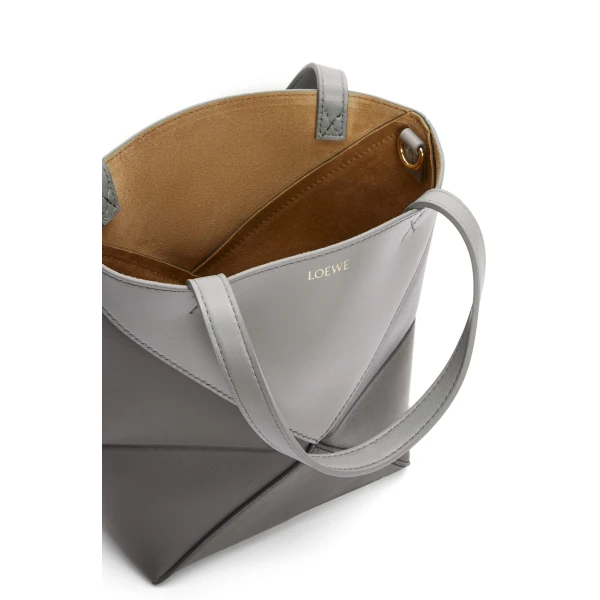 Mini Puzzle Fold Tote in shiny calfskin - Image 5