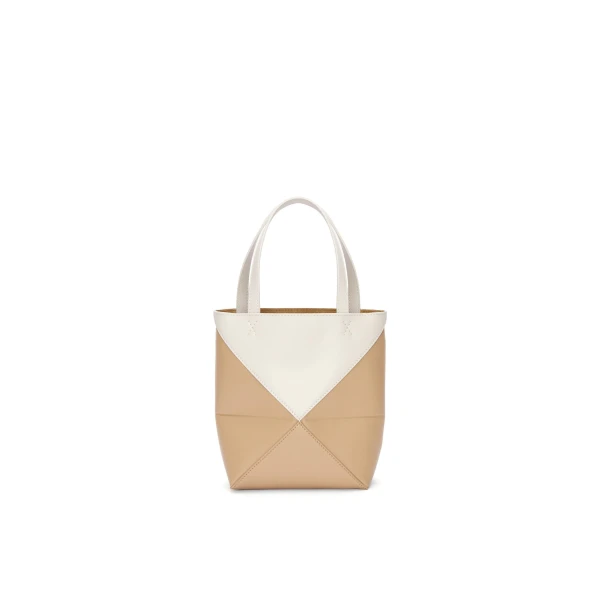 Mini Puzzle Fold Tote in shiny calfskin - Image 8