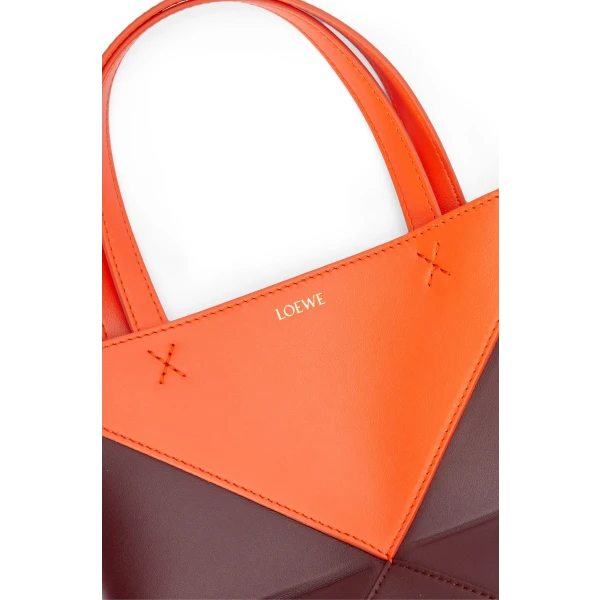 Mini Puzzle Fold Tote in shiny calfskin - Image 8