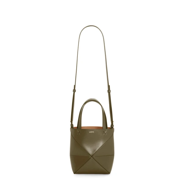 Mini Puzzle Fold Tote in shiny calfskin - Image 9