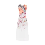 Cleo Sleeveless Midi Dress - Lush Print in White