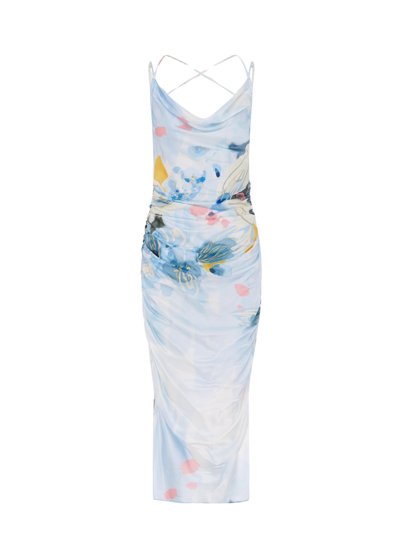 Leo Lin Jill Cowl Neck Slip Dress – Tranquility Print