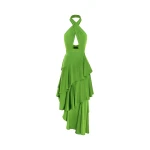 Naomi Asymmetric Halterneck Dress - Tropical