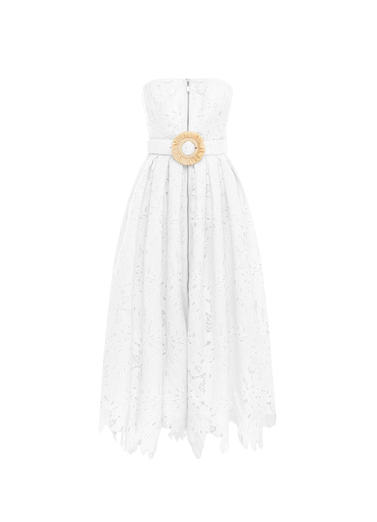 Leo Lin Norine Bustier Midi Dress – Snow