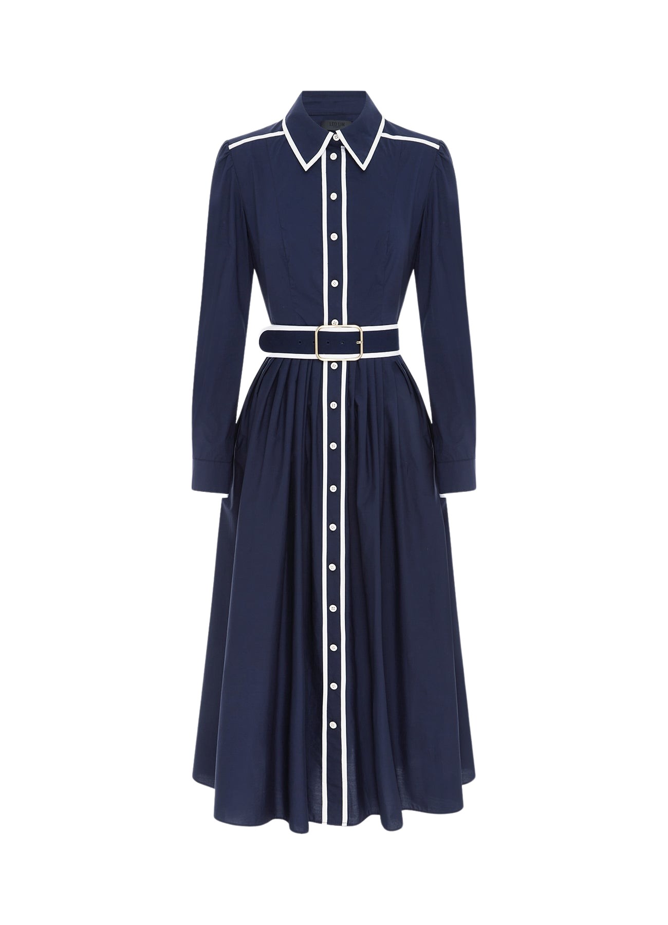 Leo Lin Veronica Shirt Midi Dress – Oxford Blue