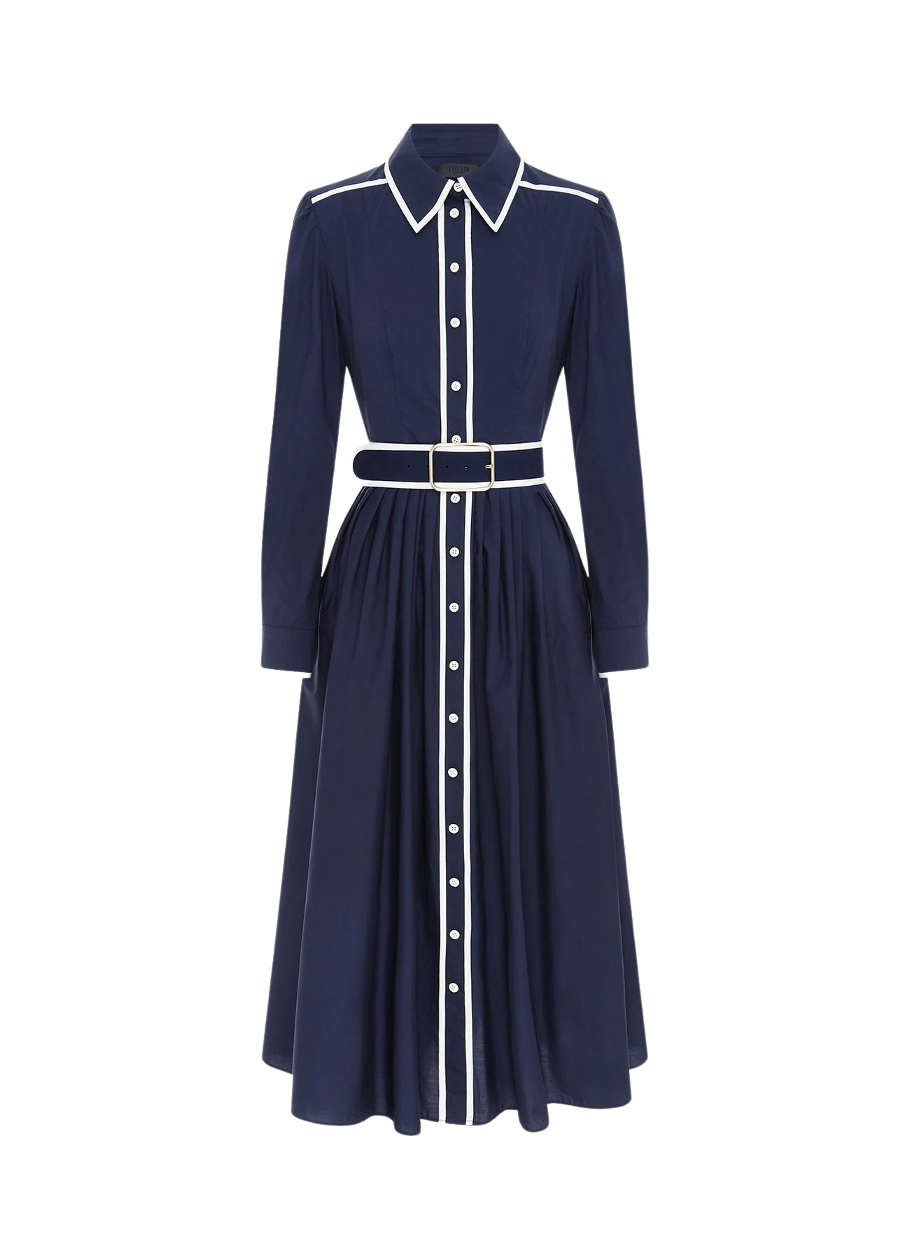 Leo-Lin-Veronica-Shirt-Midi-Dress-Oxford-Blue-683030_nobg Veronica Shirt Midi Dress - Oxford Blue - Image 1
