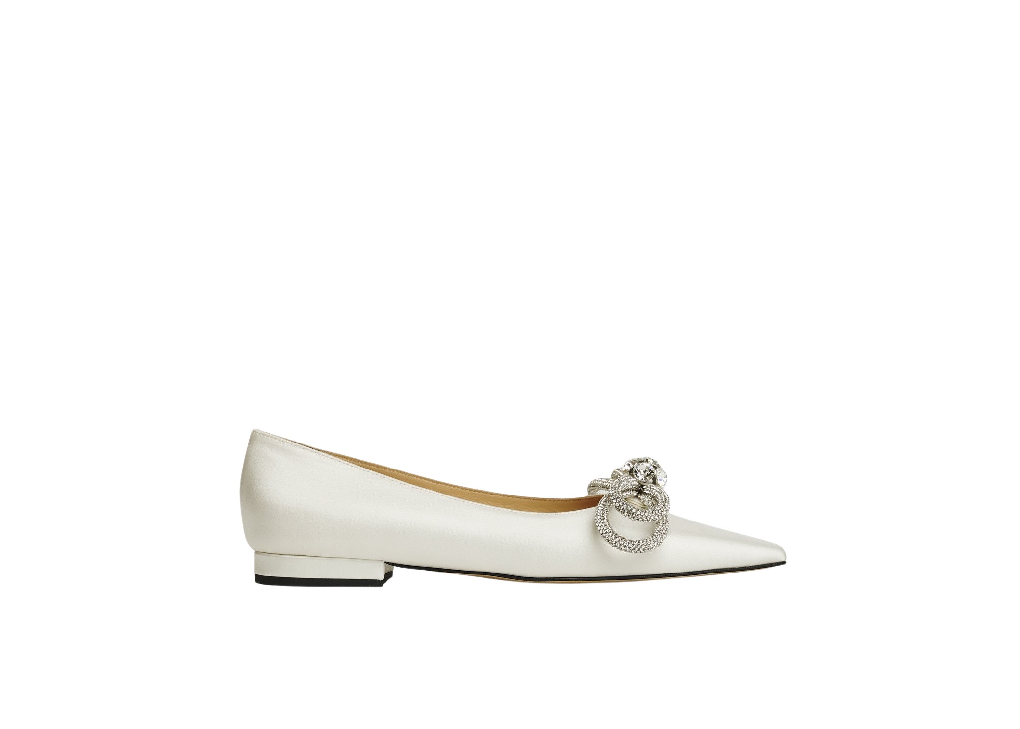 Mach and Mach Double Crystal Bow Flat Silk White
