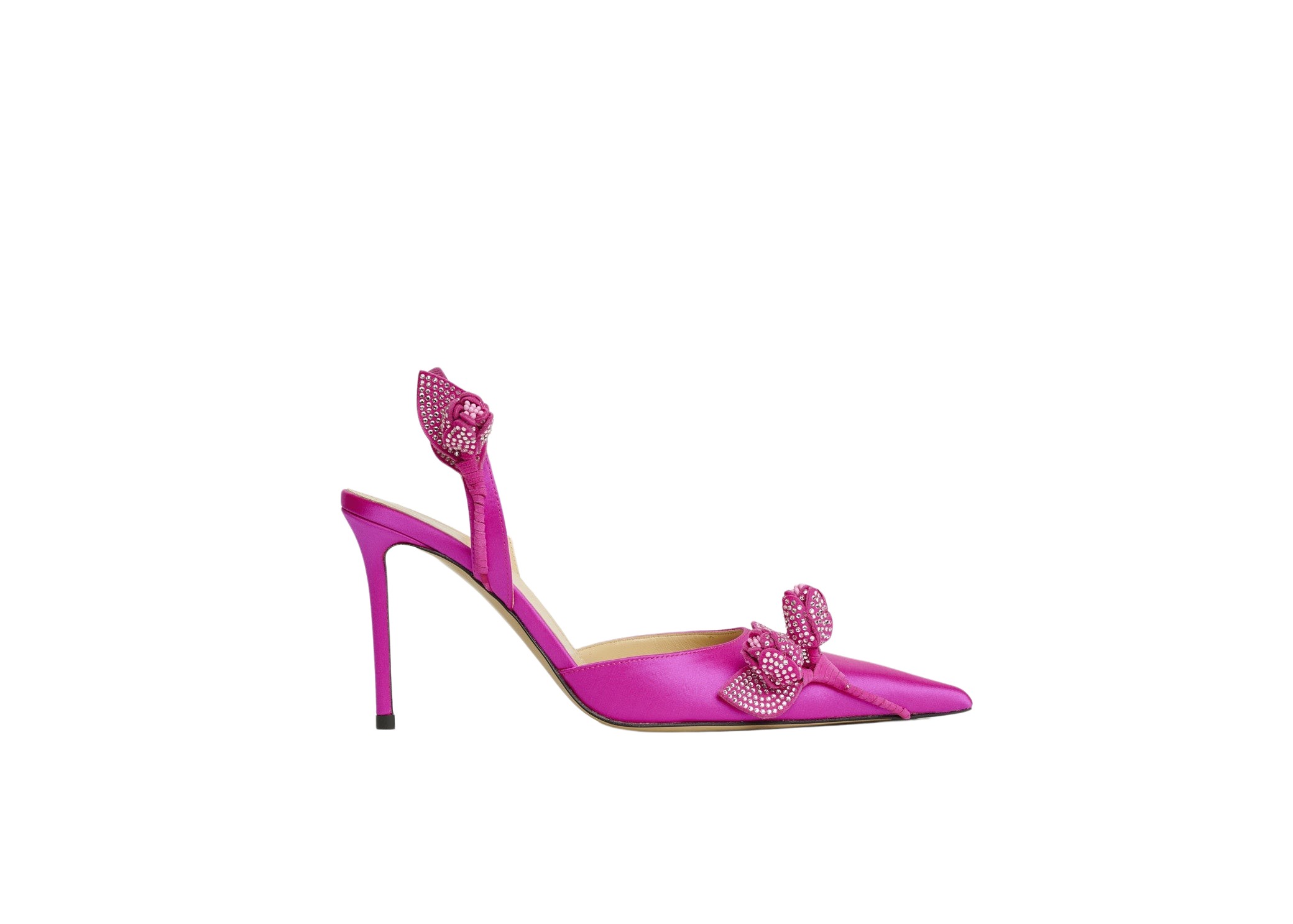 Mach and Mach Wonder Tulip Crystal Slingback Silk Fuchsia
