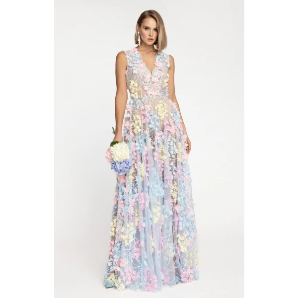 Hortensia With Detachable Sleeves Maxi Dress - Image 7