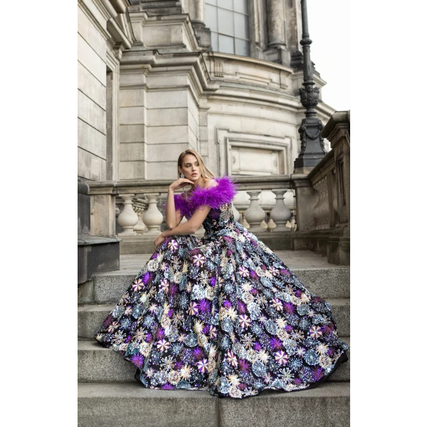 Sequined Embroidered Gown Adina - Image 7