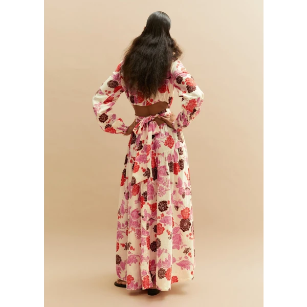 Cheesecloth Bali Print Full-Length Dress - Image 5