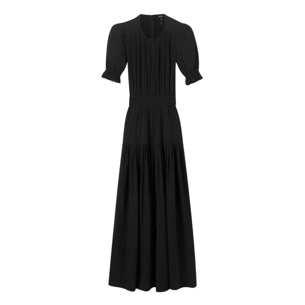 Cheesecloth Cut Out Full-Length Dress