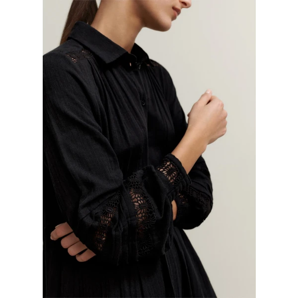 Cheesecloth Drawstring Maxi Dress - Image 5