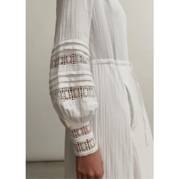 Cheesecloth Drawstring Maxi Dress - Image 5