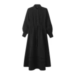 Cheesecloth Drawstring Maxi Dress