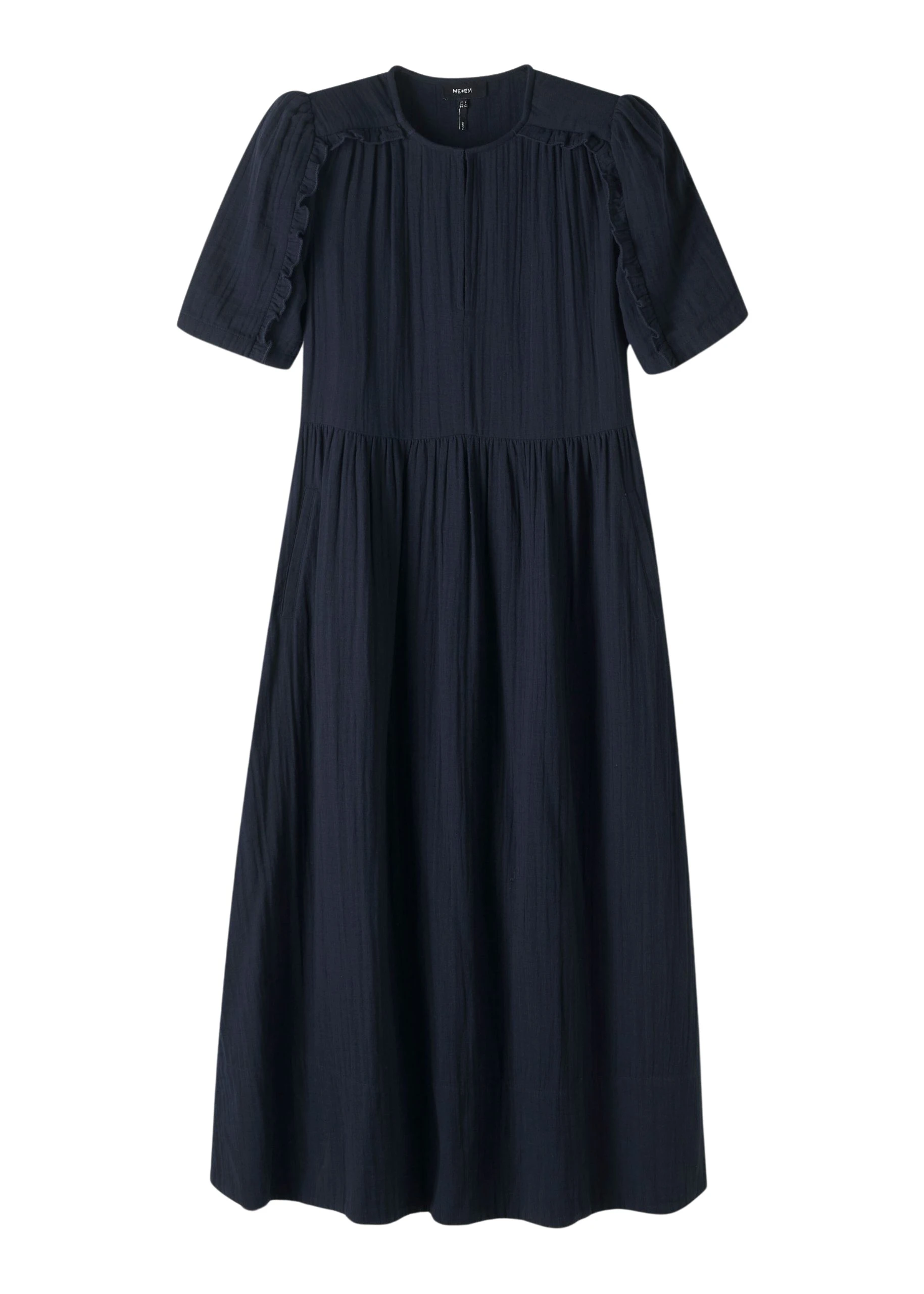 Me-and-Em-Cheesecloth-Relaxed-Ruffle-Midi-Dress-scaled38510_nobg Cheesecloth Relaxed Ruffle Midi Dress - Image 1