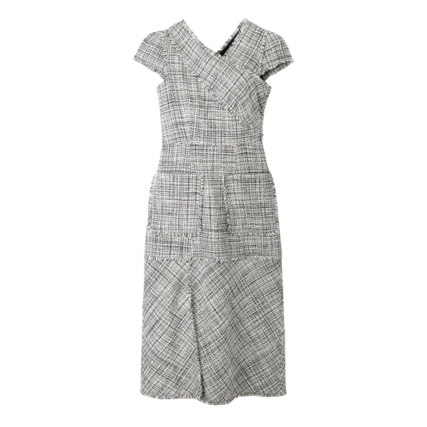 Cotton-Blend Fringe Trim Midi Dress