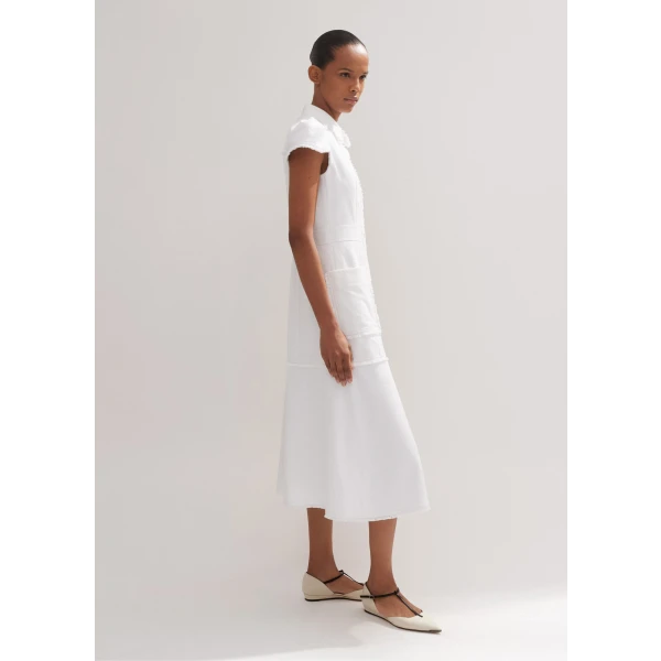 Cotton-Blend Fringed Midi Dress - Image 5