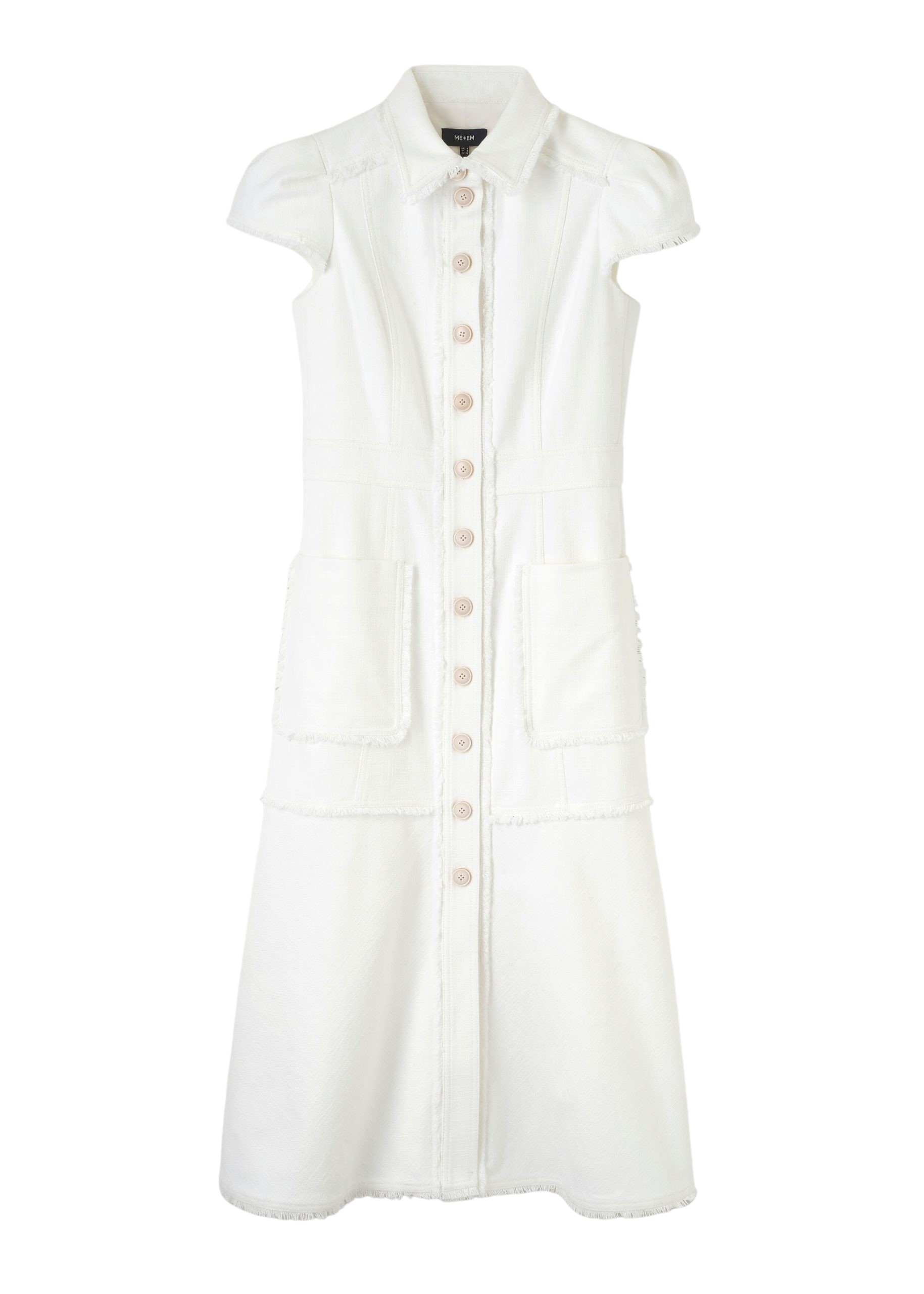Me and Em Cotton-Blend Fringed Midi Dress