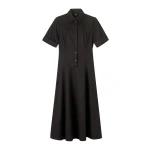 Cotton Sateen Midi Shirt Dress + Belt