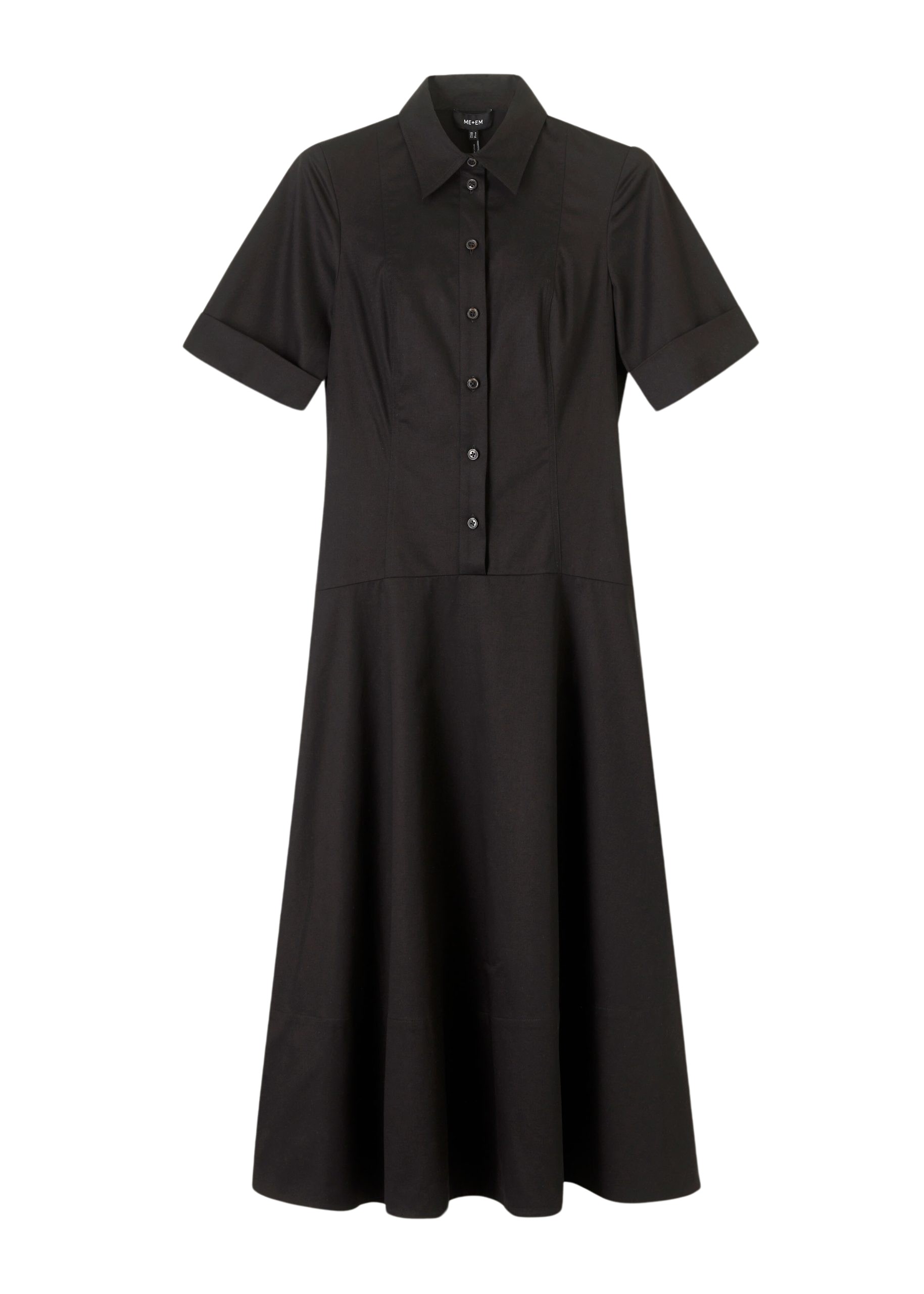 Me and Em Cotton Sateen Midi Shirt Dress + Belt