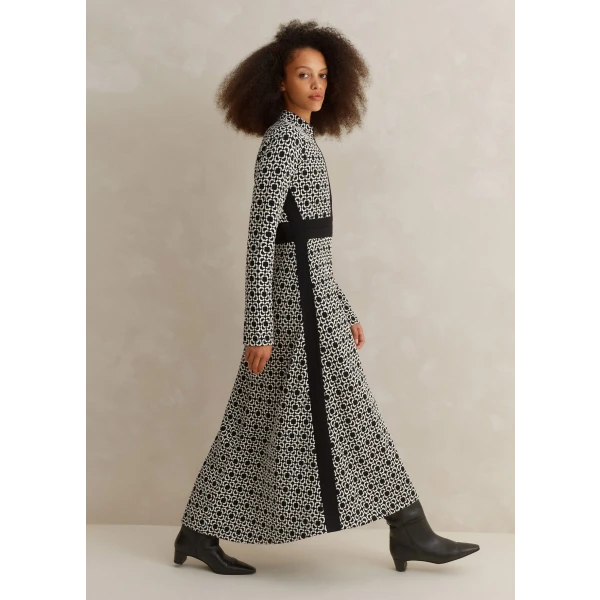 Graphic Jacquard Ponte Maxi Dress - Image 5