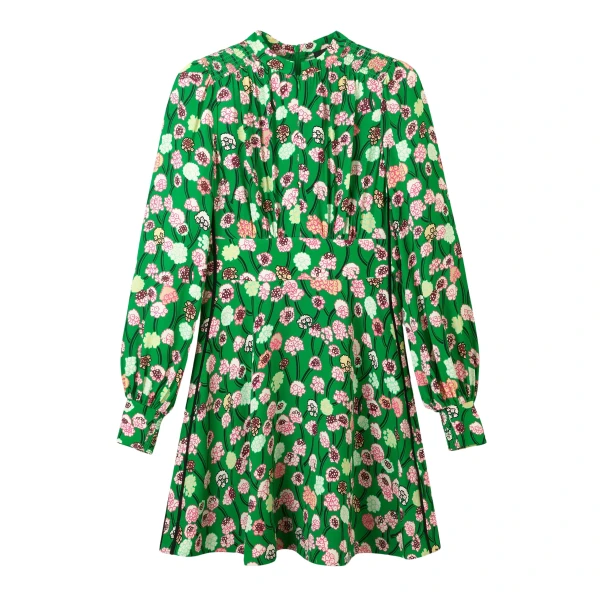 Lantana Flower Print Short Boho Dress
