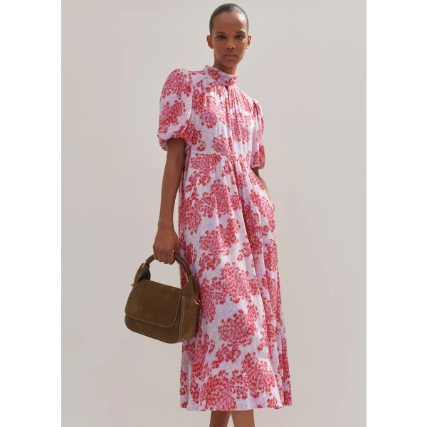 Layered Violets Print Midi Dress + Belt - Image 5