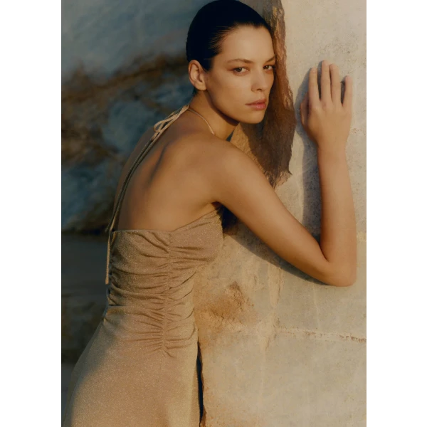 Metallic Halterneck Maxi Dress - Image 5