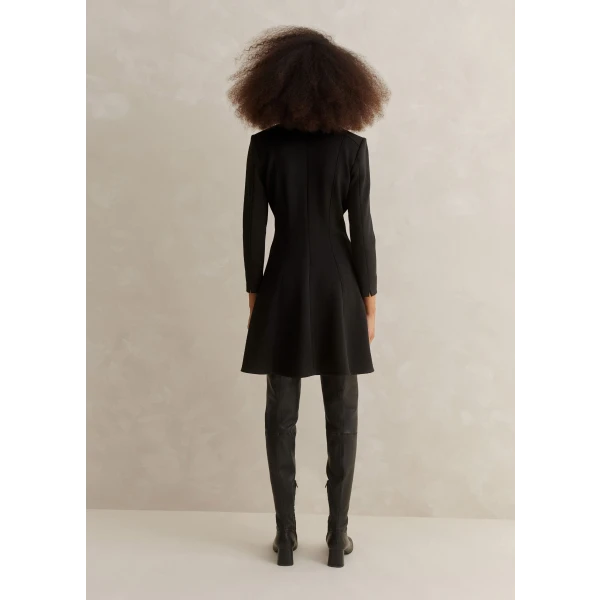 Military Button Fit and Flare Mini Dress - Image 6
