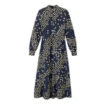 Printed Ponte Balloon Sleeve Maxi Dress