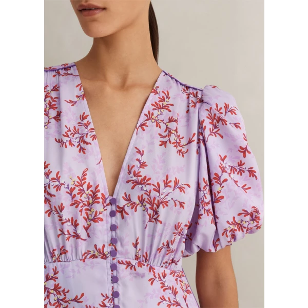 Shadow Berry Print Midi Tea Dress - Image 5