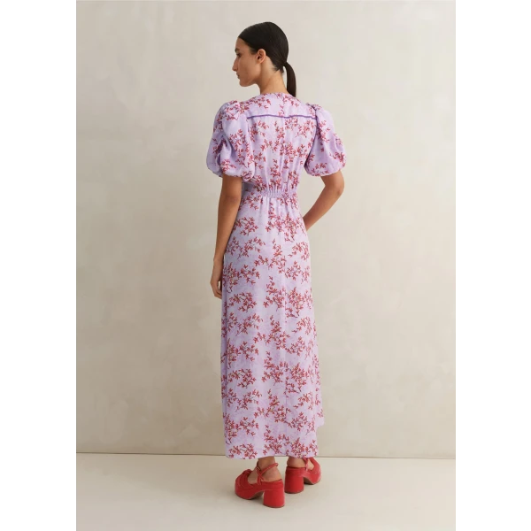 Shadow Berry Print Midi Tea Dress - Image 6
