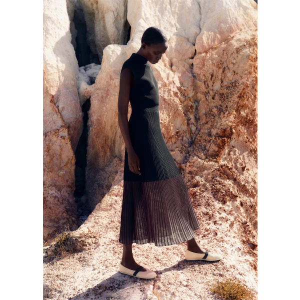 Sheer Panelled Evening Knit Maxi Dress - Image 6
